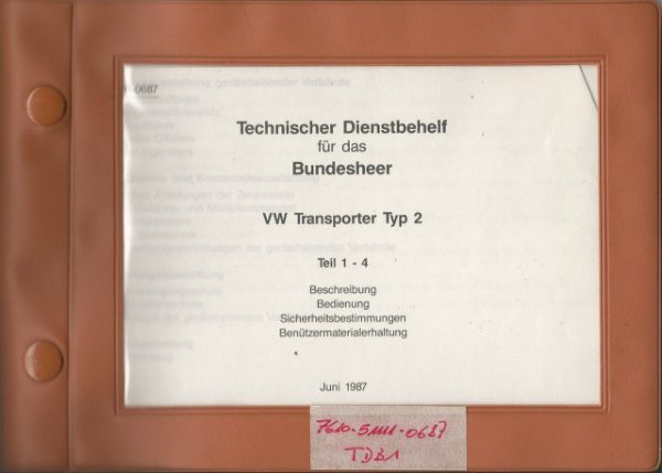 VW Transporter Typ 2 (T3) - Technischer Dienstbehelf - Original vom österreichischen Bundesheer !! – Bild 2