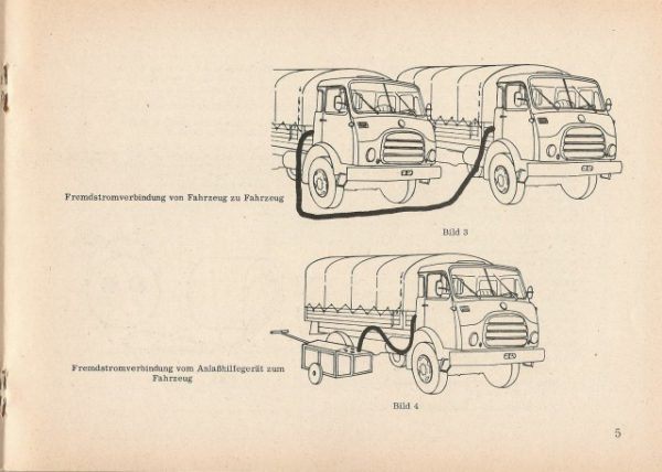 ANLASSEN DES MOTORS MIT FREMDSTROM – Technische Bedienungsanweisung für Heeresfahrzeuge – Original vom österreichischen Bundesheer !!