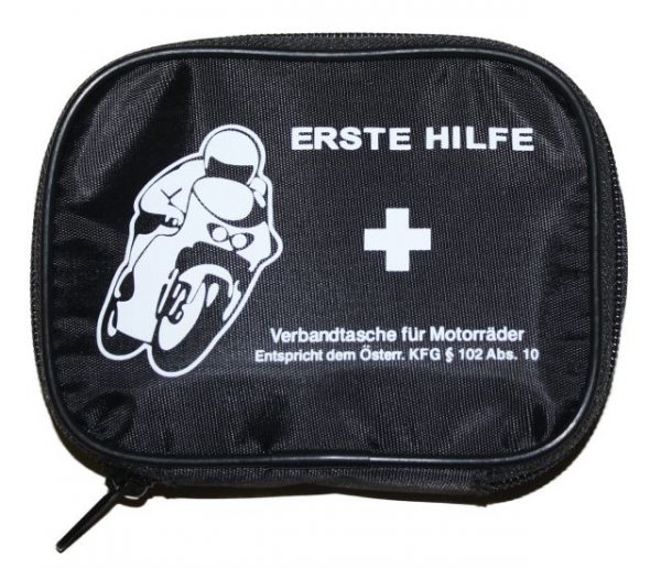 Verbandstasche - APOTHEKE - MOTORRAD / KLEINMOTORRAD / MOPED / MOFA / MOPED-ROLLER - 140 x 100 x 35mm - ohne Ablaufdatum !!