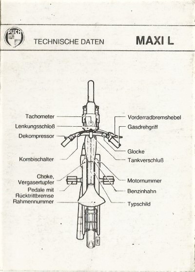 PUCH MAXI L – Original Datenblatt (kein Nachdruck) –