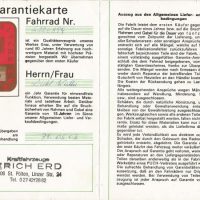 PUCH – ORIGINAL GARANTIESCHEINHEFT – FAHRRAD – (kein Nachdruck) – Bild 3