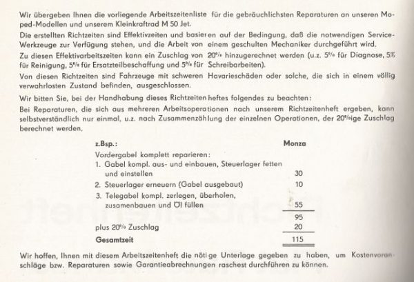 PUCH - RICHTZEITENHEFT / FLAT RATE MANUAL - Ungebraucht aus ehemaligen Händlerbeständen (kein Nachdruck) – Bild 3