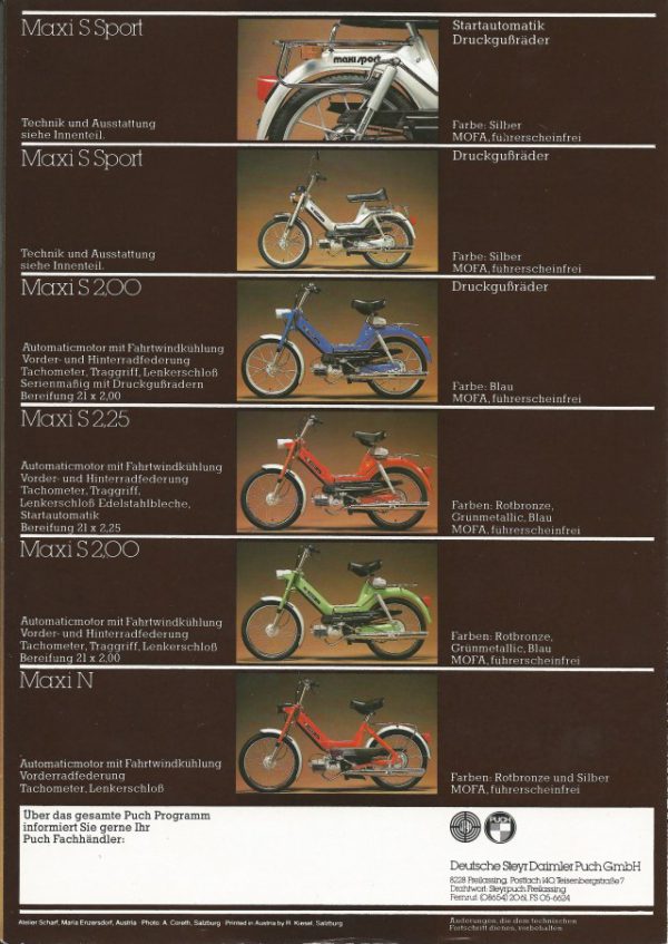PUCH MAXI S Sport – Prospekt – DEUTSCHLAND – Ungebraucht aus Händlerbeständen !! – Bild 2
