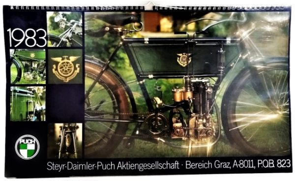 STEYR DAIMLER PUCH - Motorrad und Moped - Wand-Kalender - Original von 1983 - mit vielen Abbildungen - sehr guter Zustand - SEHR RAR !!