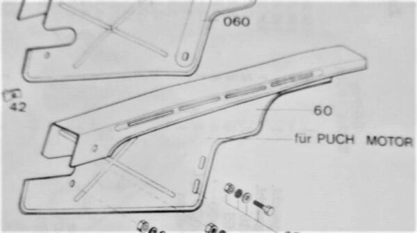 Kettenschutz – Alu-Blech – für KTM GRAND PRIX mit Puch Motor - aufwendige REPRODUKTION wie Original !! – Bild 5