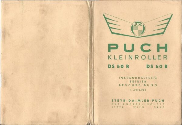 PUCH DS 50 R + DS 60 R – Originale Betriebsanleitung von 1959 / 1. Auflage – (kein Nachdruck) – Bild 2