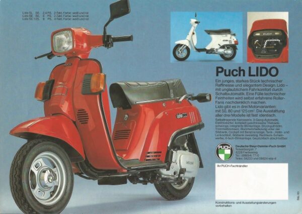 PUCH LIDO CD 125 / SL 50 / SE80 – Prospekt – DEUTSCHLAND – neuwertig aus Händlerbeständen !! – Bild 2
