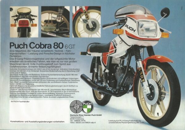 PUCH COBRA 80 – Prospekt – DEUTSCHLAND – aus Händlerbeständen !! – Bild 2