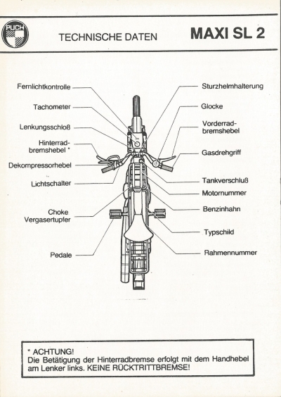 PUCH MAXI SL2 – LITERATURPAKET (6 teilig) – sehr schöner Zustand – Original  (kein Nachdruck) –